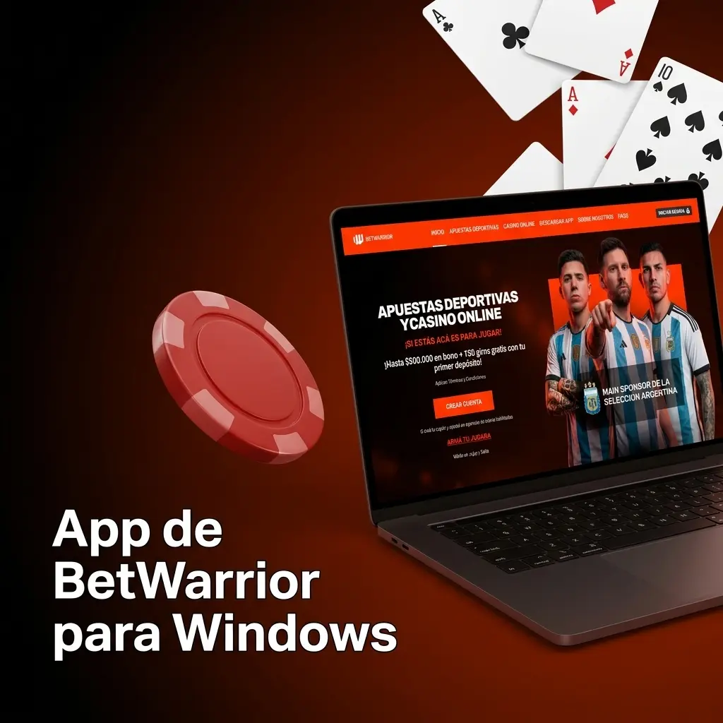 Interfaz de BetWarrior en navegador web para PC con acceso a apuestas deportivas y casino sin descarga